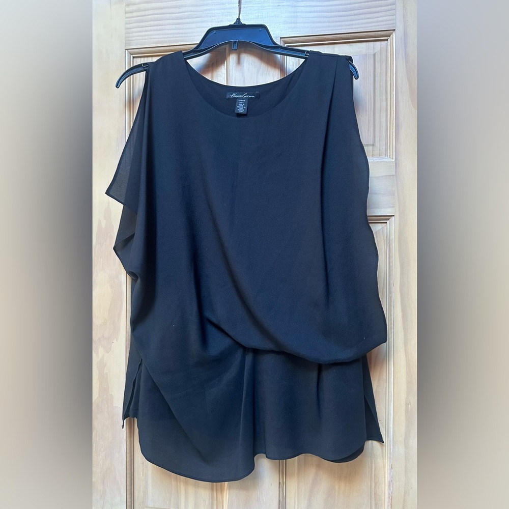 Kenneth Cole black sleeveless blouse.  Size L